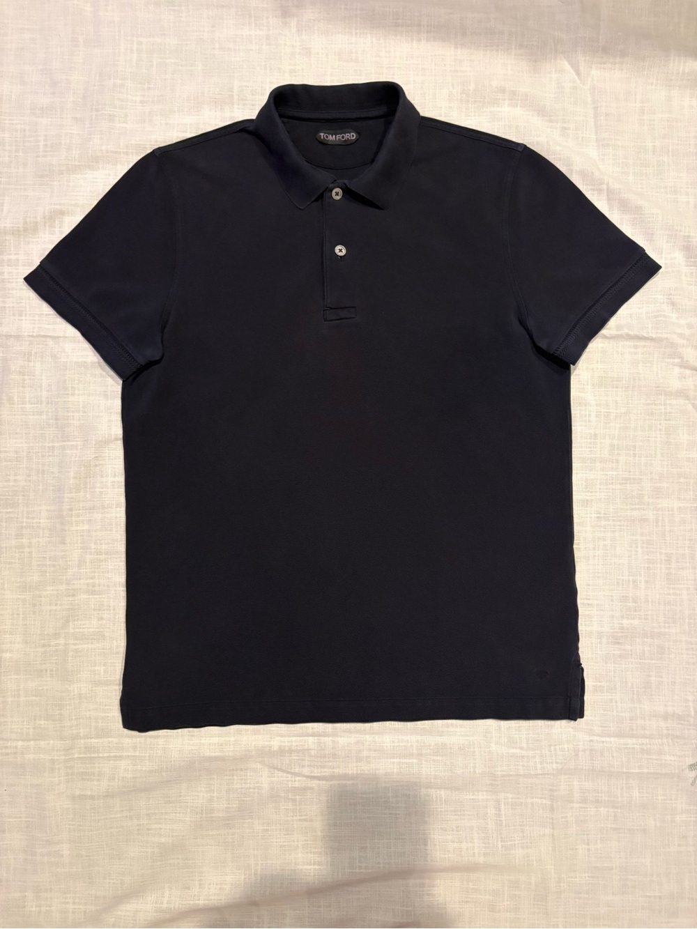 Tom Ford Navy Blue Short-Sleeve Polo